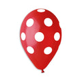 #157 Red - White Polka Dot – 12" (GS110) – 50 pcs