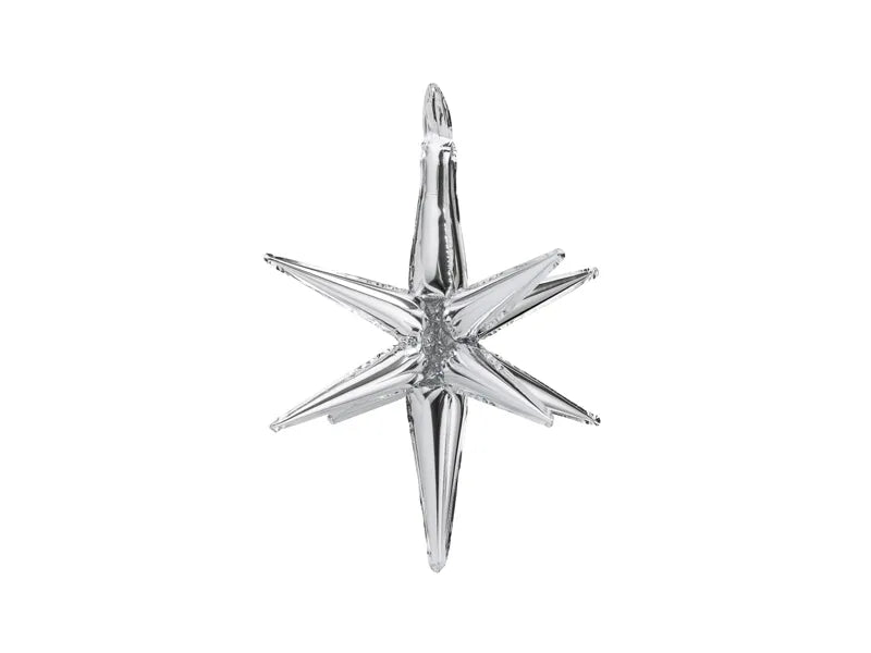 Silver 3D Foil Balloon Star – 20" - 1 pc