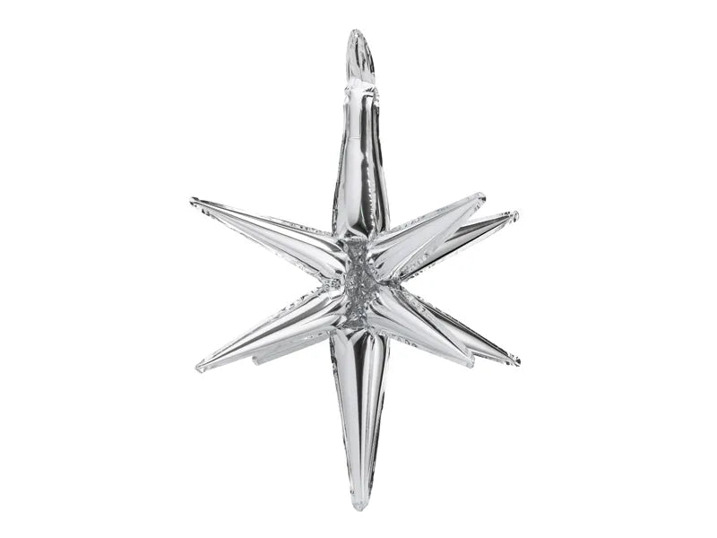 Silver 3D Foil Balloon Star – 41" - 1 pc