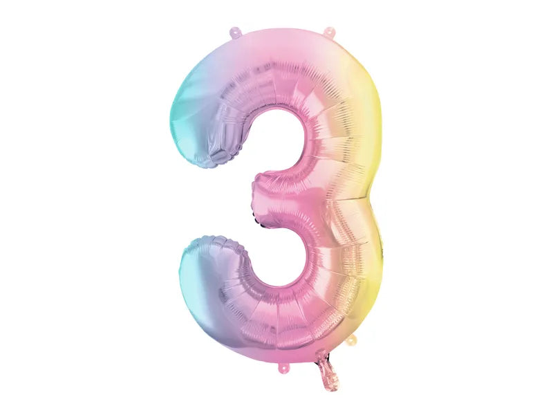 #3 Pastel Rainbow Number – 34" - 1 pc