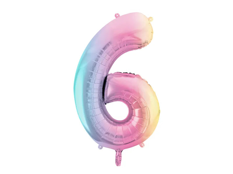 #6 Pastel Rainbow Number – 34" - 1 pc