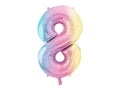 #8 Pastel Rainbow Number – 34" - 1 pc
