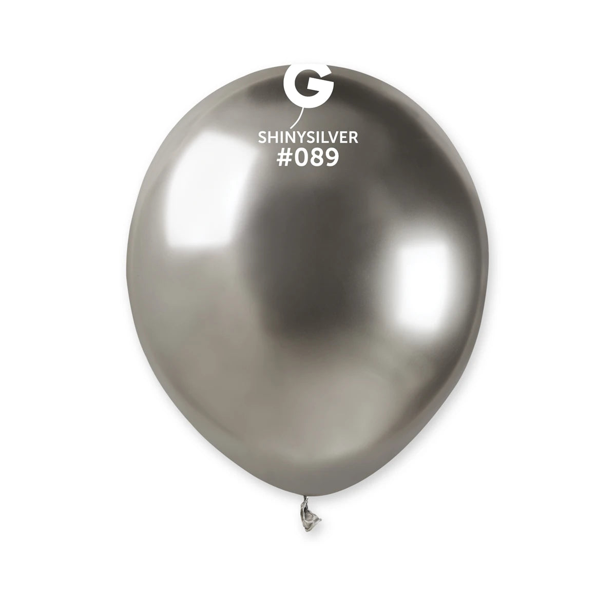 #089 Shiny Silver 5 inch AB50 latex balloons, pack of 50