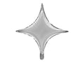 Silver Foil Balloon 4 Point Star – 16.5" - 1 pc