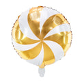 Gold and White Foil Balloon Candy – 14" - 1 pc