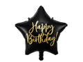 Black Foil Balloon Happy Birthday Star – 16" - 1 pc