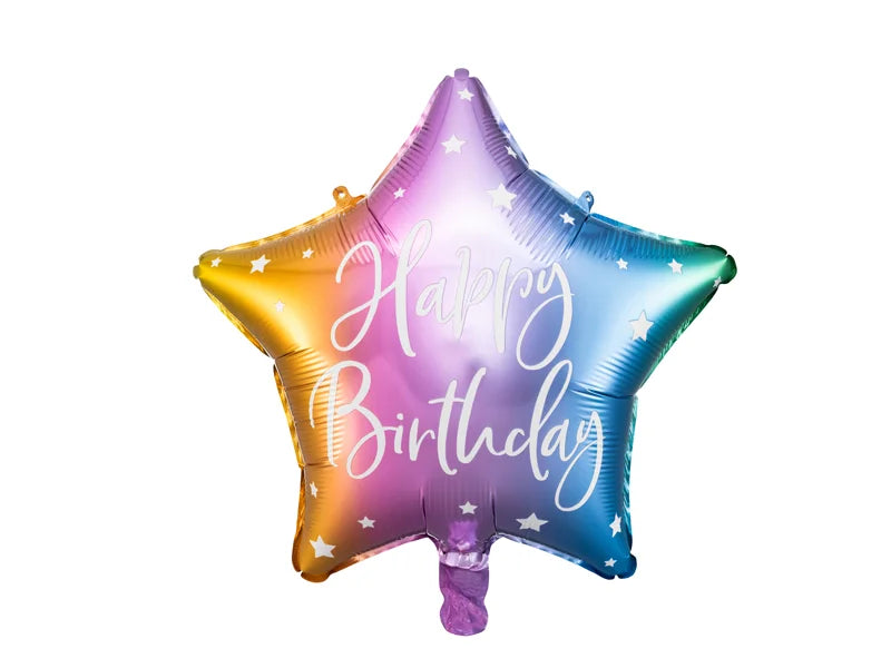Mix Foil Balloon Happy Birthday Star – 16" - 1 pc