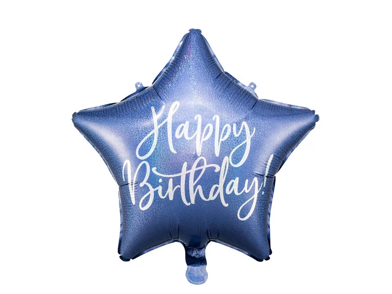 Navy Blue Foil Balloon Happy Birthday Star – 16" - 1 pc