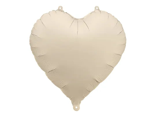 Beige Foil Balloon Heart – 14" - 1 pc