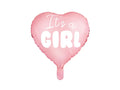 Light Pink Foil Balloon It's a Girl Heart – 14" - 1 pc