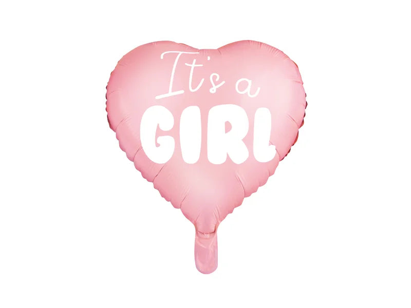 Light Pink Foil Balloon It's a Girl Heart – 14" - 1 pc