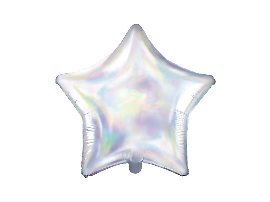 Iridescent Silver Foil Balloon Star – 16" - 1 pc