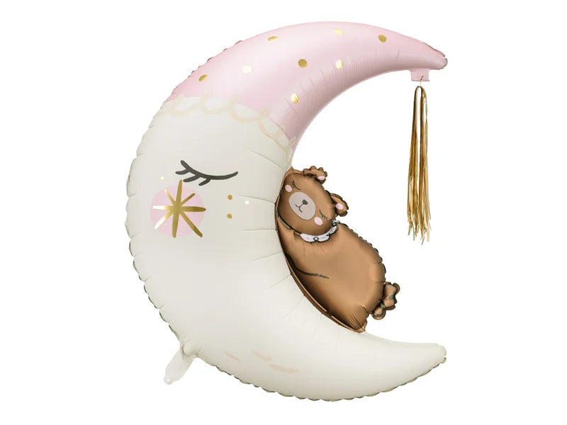 Teddy Bear on the Moon Pink Foil Balloon – 28x34" - 1 pc