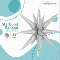 Grey Starburst Foil Balloon – 22" - 1 pc