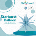 Light Blue Starburst Foil Balloon – 22" - 1 pc