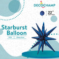 Navy Blue Starburst Foil Balloon – 22" - 1 pc