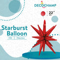 Red Starburst Foil Balloon – 22" - 1 pc