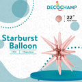 Rose Gold Starburst Foil Balloon – 22" - 1 pc