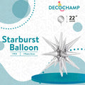 Silver Starburst Foil Balloon – 22" - 1 pc