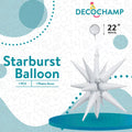 White Starburst Foil Balloon – 22" - 1 pc