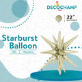 White Gold Starburst Foil Balloon – 22" - 1 pc